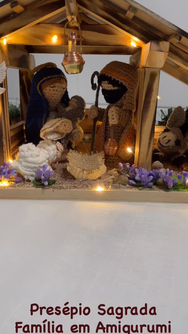 Presépio Sagrada Família em Amigurumi