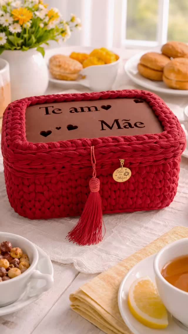 Cesta de Café da Manhã em Crochê