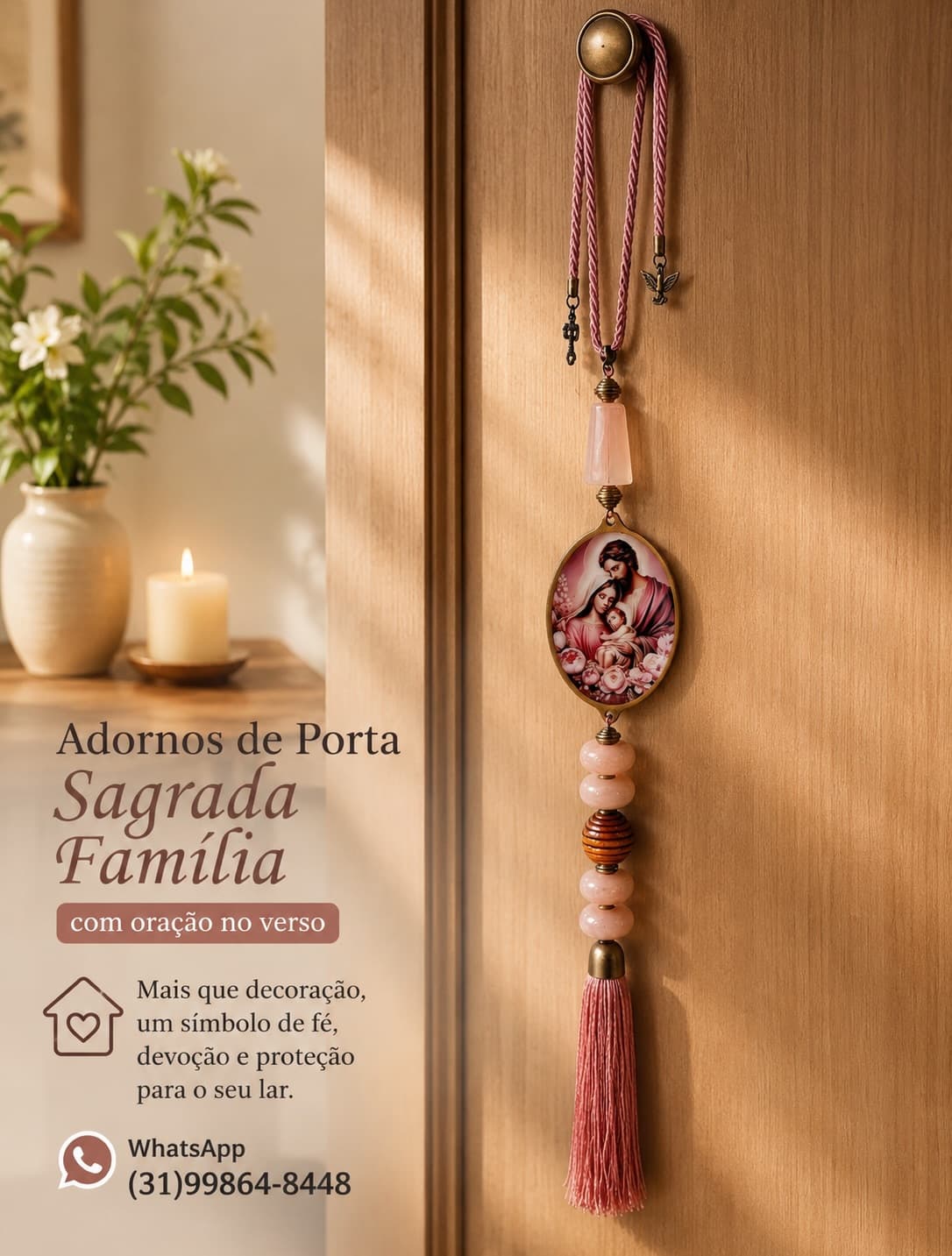Adorno de Porta Religioso com Oração