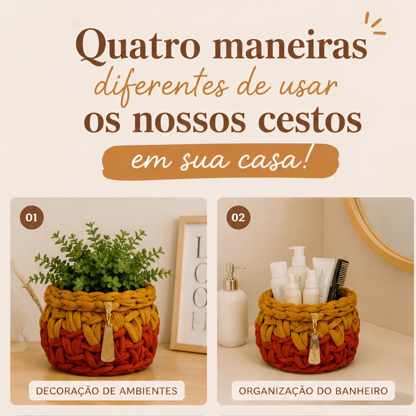 Cesto Multiuso em Fio de Malha