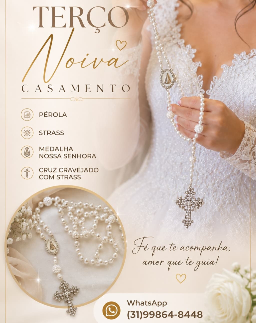 Terço de Noiva Personalizado