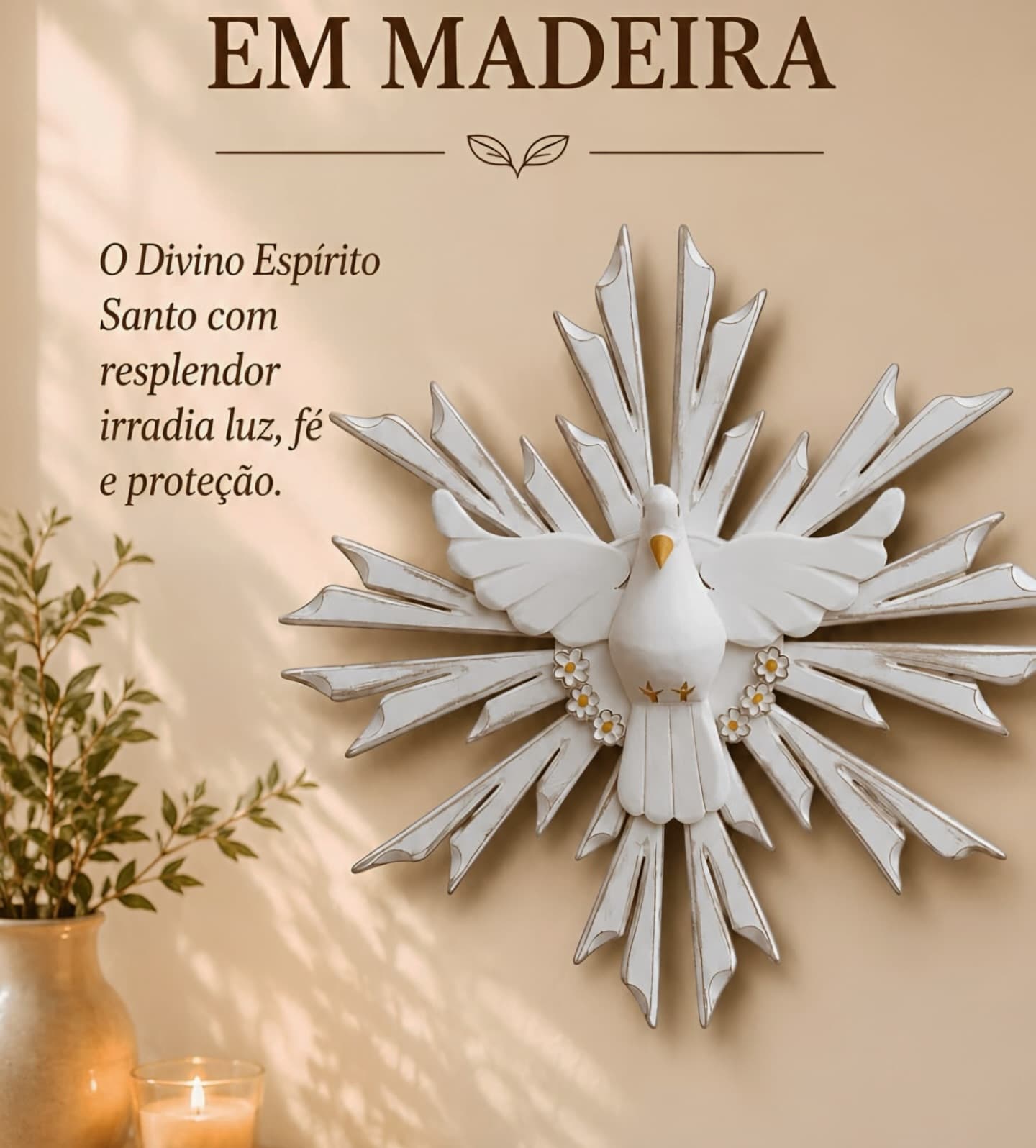 Divino Espírito Santo Entalhado em Madeira