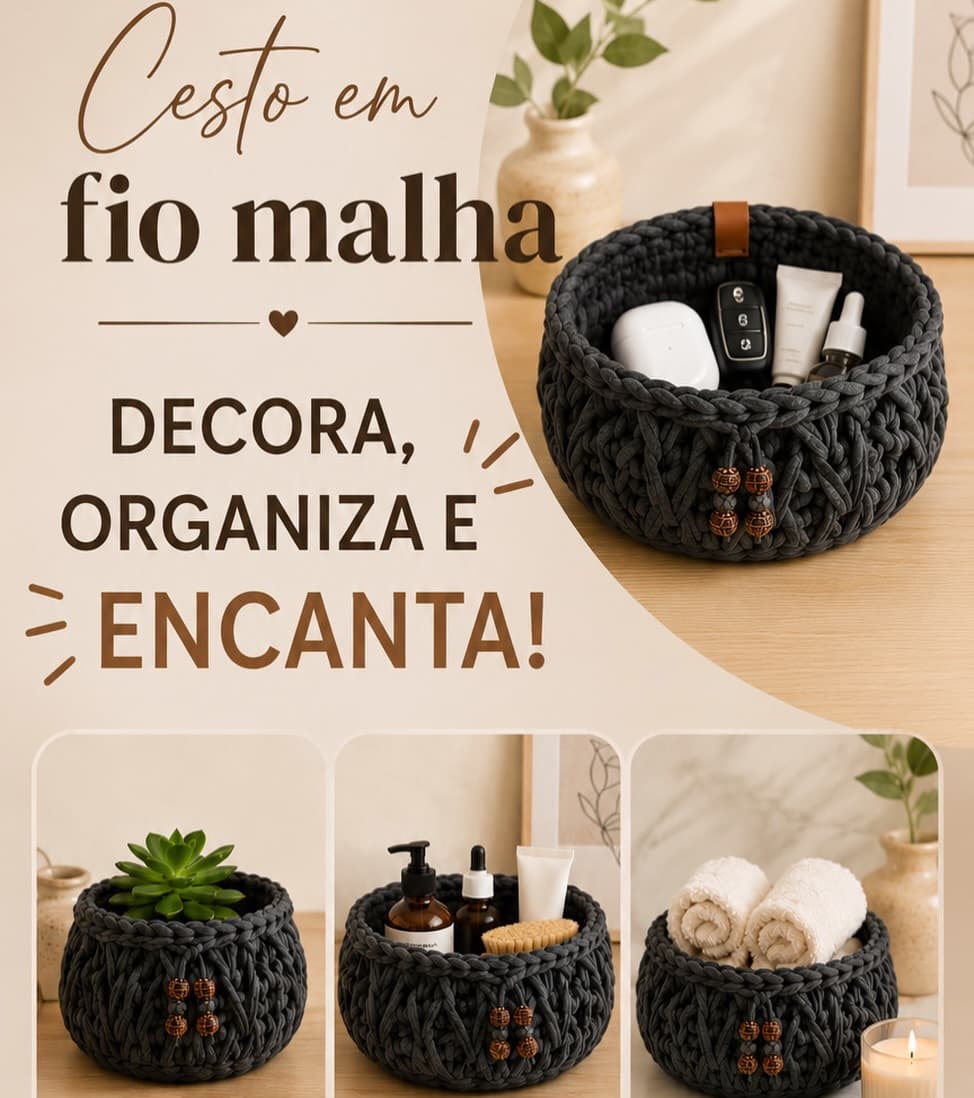 Cesto Multiuso em Fio de Malha