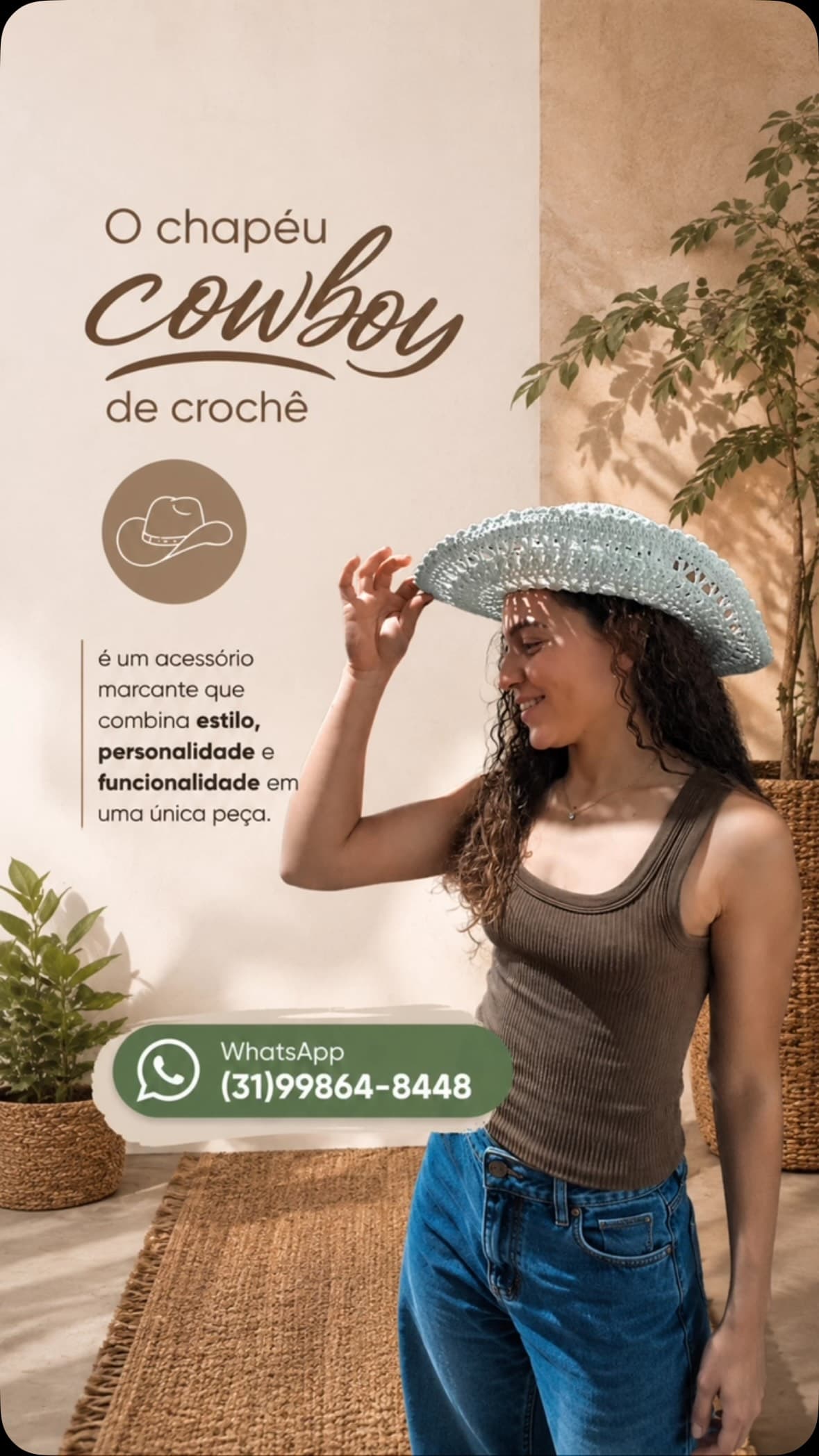 Chapéu Country em Crochê